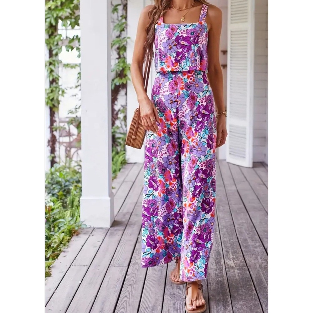 Women's 12-XL Floral Romper Jumpsuit Wide Leg‎ Festival Boho Summer Vacation Y2K